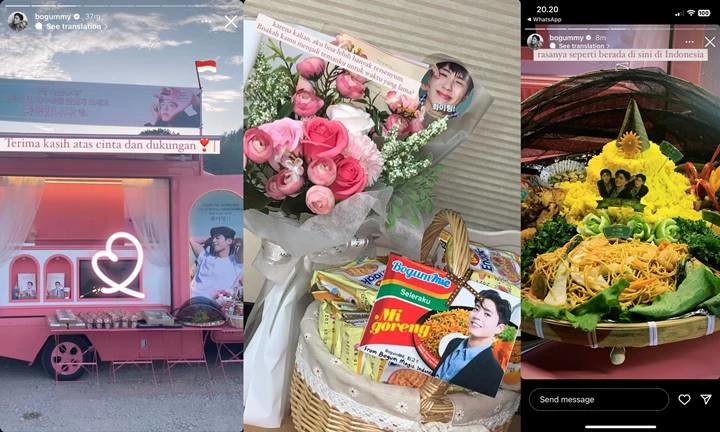 iu-park-bo-gum-fans-indonesia-Park Bo Gum Mendapat Tumpeng Dari Penggemar Indonesia