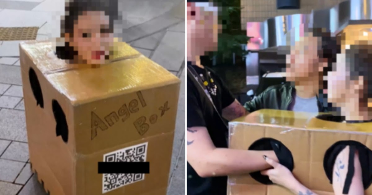 Apgujeong Box Girl | Model Telanjang Pakai Kardus Di Jalan