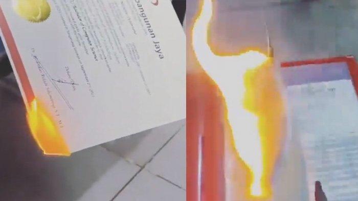 Viral Wanita Bakar Ijazah Pacarnya